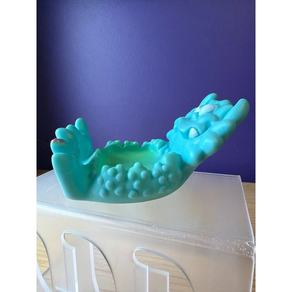 Vintage Avon Monster Soap Dish Holder Blue Rubber Creature 1980s Kids‎